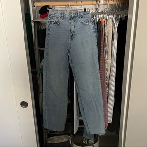 Zara light wash wide leg jeans